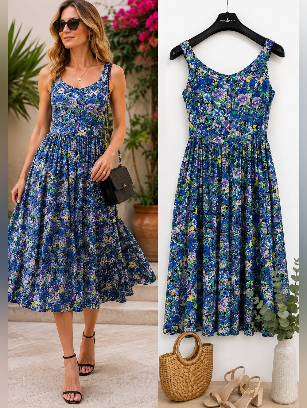 J.R. Petite by Joseph Ribkoff Vintage Floral Midi Dress